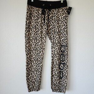 BEBE Logo NWT 2 Pocket Leopard LOUNGEWEAR